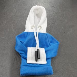 Eye-catching blue and white stitching