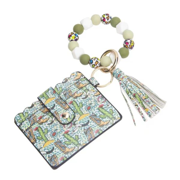 O1CN01vfCCoT1eDqykYbNkC_2216524353838-0-cib-1 Wholesale Western Style Silicone Bead Bracelet Card Holder Keychain