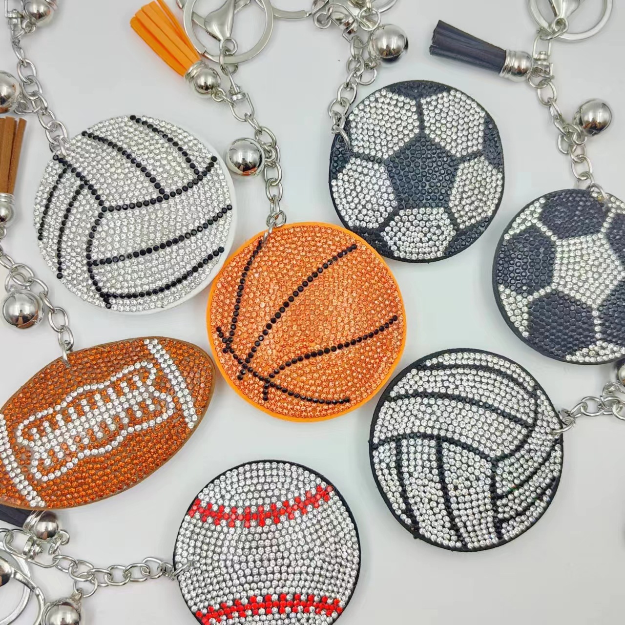 Wholesale creative football basketball volleyball baseball keychain