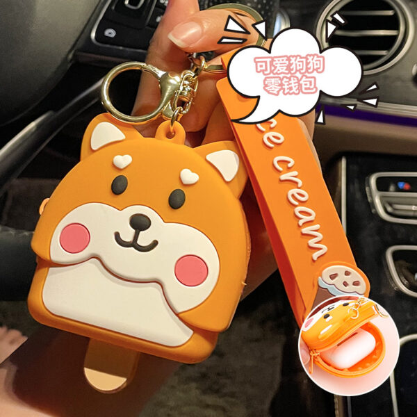 Wholesale Silicone Shiba Inu Dog Keychain Pendant Coin Purse