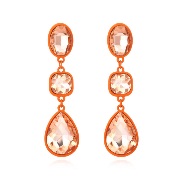 Wholesale Water Drop Crystal Color Diamonds Alloy Earrings