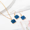 Wholesale Resin Alloy Square Earrings Set