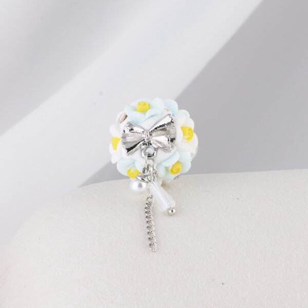 Wholesale Luminous Gemstone Tassel Flower Polymer Clay DIY Beads