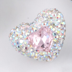 White peach heart western region pink main stone