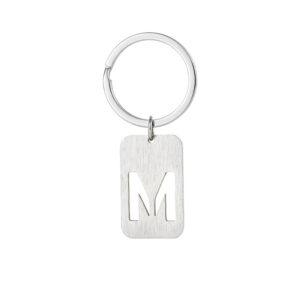 Military card hollow-out letter keychain-M