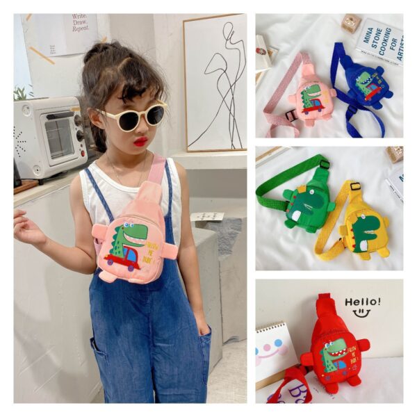 Wholesale Nylon Cartoon Dinosaur Kids Chest Bag