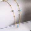 O1CN01vpSj6o1sorYJMwLyh_2209213125814-0-cib Wholesale Devil's Eyes Dark Blue Eyes Small Steel Balls Stitching Titanium Steel Necklaces