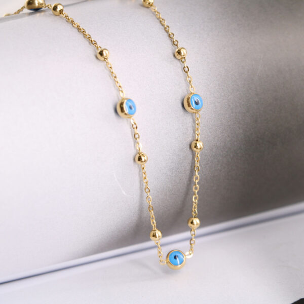 O1CN01vpSj6o1sorYJMwLyh_2209213125814-0-cib Wholesale Devil's Eyes Dark Blue Eyes Small Steel Balls Stitching Titanium Steel Necklaces