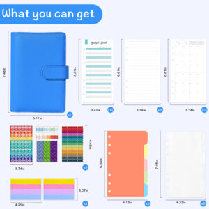 A6 / Macaron High Match-Sky Blue (12 Color Card Partition Paper 1 Zipper Bag 8 Horizontal Line 4 May Plan 14 8 Tags 2 3 Multifunctional Stickers)