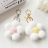 Wholesale Plush Colored Flower Ball Keychains