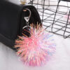 Wholesale 9cm Colored Plastic Shiny Silk Ball Keychain