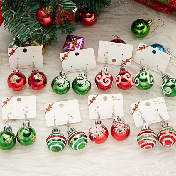 Wholesale Cartoon Cute Christmas Sequins Resin Lamp Ball Earrings
