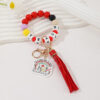 Wholesale Teacher Gift Colorful Silicone Beaded Wrist Keychain