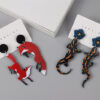 Wholesale Creative Lizard Gecko Red Fox Acrylic Earrings