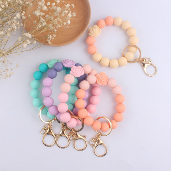 Wholesale PU Tassel Silicone Wrist Keychain