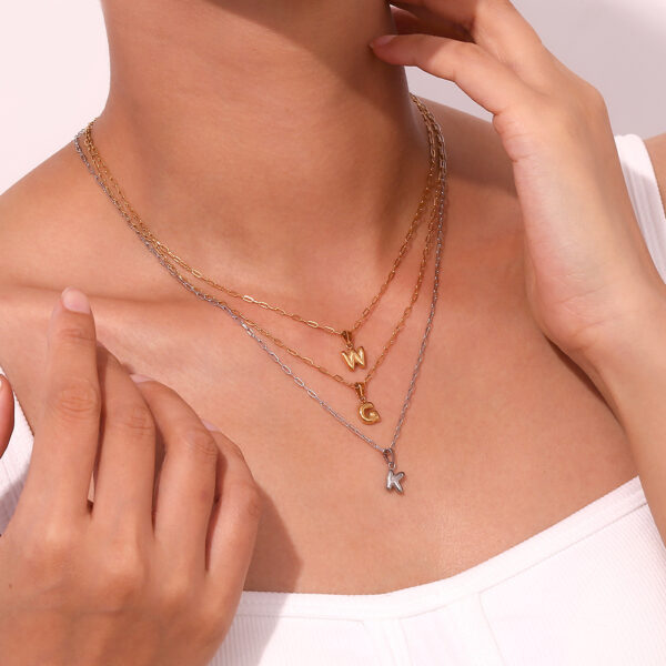 Wholesale Mini Bubble Letter 18K Necklaces