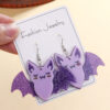 Wholesale Bat Creative Flash Halloween Party Acrylic Earrings