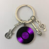 Wholesale Vinyl Records Retro Phonograph Glass Metal Keychains