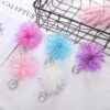 Wholesale 9cm Colored Plastic Shiny Silk Ball Keychain