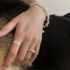 Wholesale Sterling Silver Gravel Beaded Rings