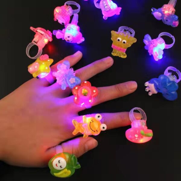 Wholesale 10PCS Children's Creative Cartoon Luminous Toys Rings