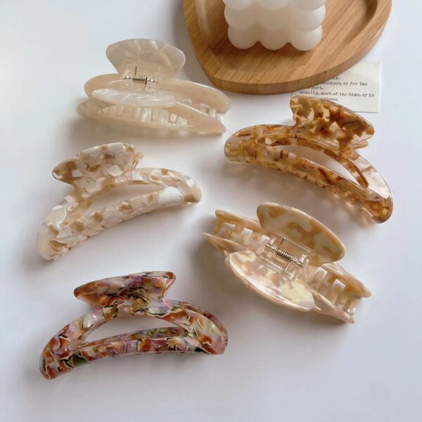 Wholesale Acetate Oval Vintage Color Half Round Moon Hair Clip