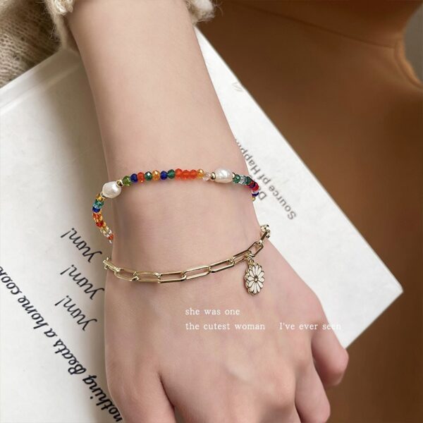 Wholesale Jewelry Daisy Multicolored Rope Alloy Bracelet