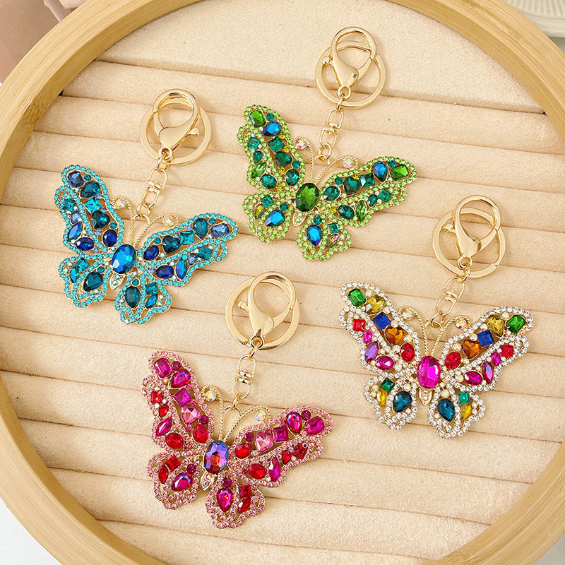 Wholesale Zinc Alloy Crystal Full Diamond Butterfly Keychain