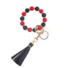 Wholesale Colorful Silicone Bead Tassel Beaded Wrist Keychain
