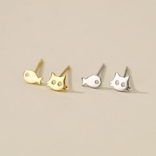 Wholesale 925 Sterling Silver Cat Fish Earrings