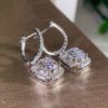 Wholesale Micropaved Zirconia Square Earrings