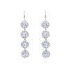 Wholesale Super Glitter Handmade Beaded Disco Ball Long Mirror Bead Earrings