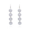 Wholesale Super Glitter Handmade Beaded Disco Ball Long Mirror Bead Earrings