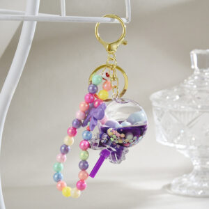 Purple / Bead chain buckle + lollipop A4-1