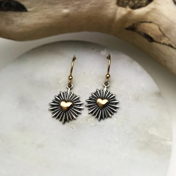 Wholesale Sunflower Heart Alloy Earrings