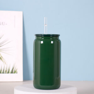16OZ single layer plastic cover dark green / 401-500ml