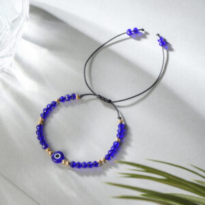 jsz130-baolan-Devil's Eye Woven Bracelet Sapphire