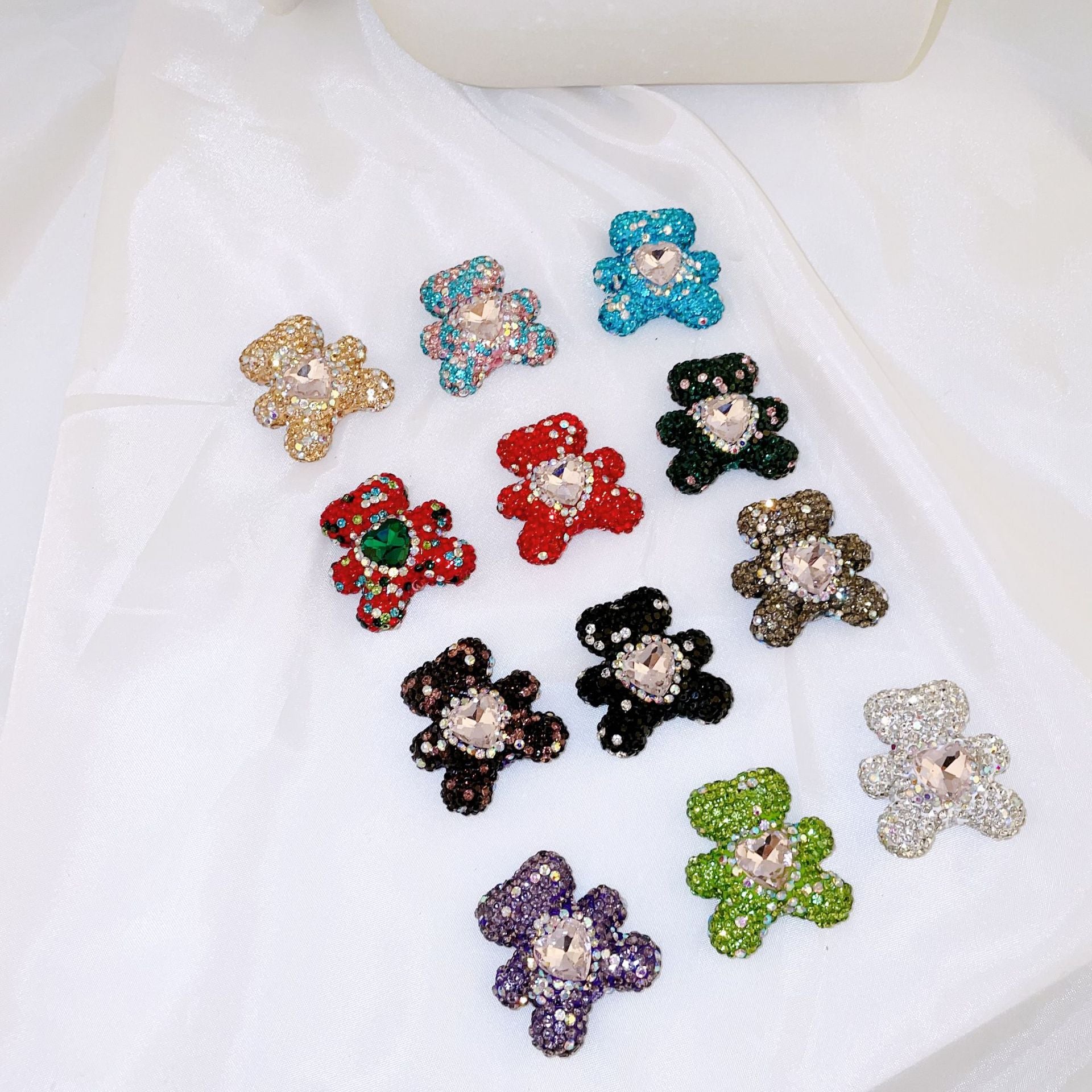 Wholesale Christmas Bear Straight Hole Full illed Clay Beads