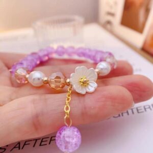 Purple flower bracelet