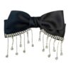 Wholesale Rhinestone Tassel Satin Bow Back Head Spring Clip Top Clip