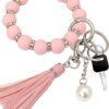 Wholesale Silicone Beaded Tassel Wrist Keychain