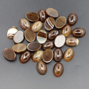 Striped agate / 13*18MM oval ring surface