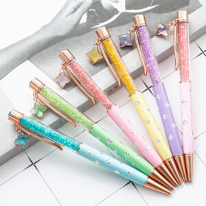 Wholesale Metal Four Leaf Grass Pendant Ball Pen