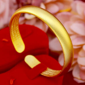 Frosted surface plated with gold thickening]