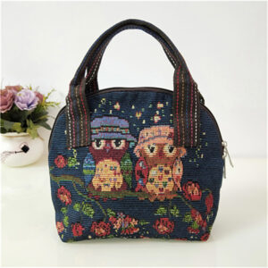 Blue Two Owls Shell Bag