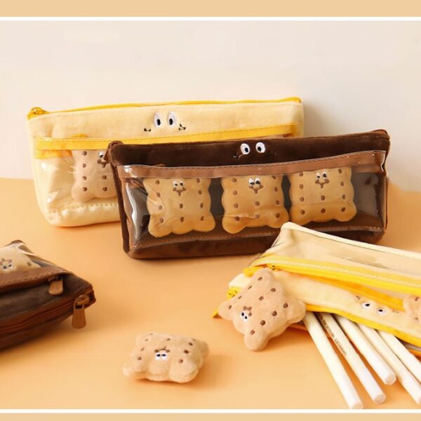O1CN01wJ8kSk1KuBLTUhK7a_1001961223-0-cib Wholesale Double Layer Snack Sandwich Cookies Plush Pencil Bag