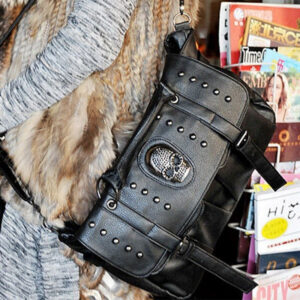 Wholesale PU Punk Rivet Skull Head Single Shoulder Diagonal Cross Bag