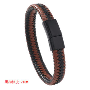 Black buckle brown leather -21CM