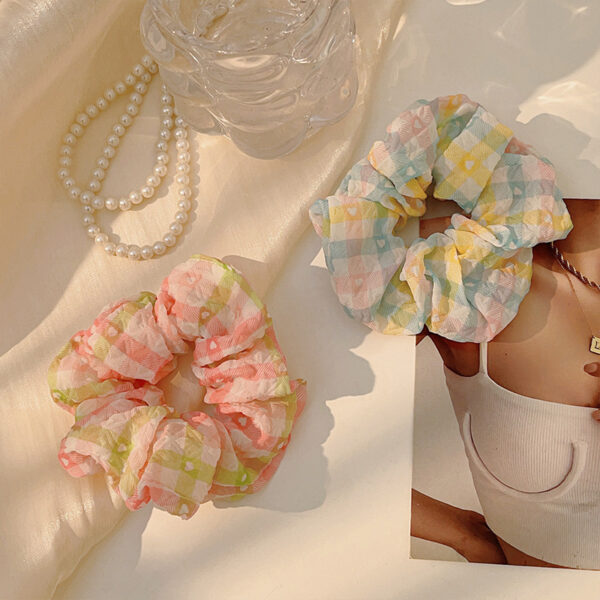 O1CN01wLSmNV25ZNBfhIVP8_2200699427540-0-cib Wholesale Fabric Plaid Large Intestine Hair Tie