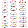 Wholesale Kids Colorful Butterfly Plastic Beaded Bracelet